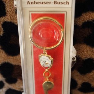 NIB ANHEUSER-BUSCH KEYCHAIN W/WHISTLE